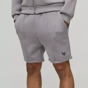 Slim Fit Bonded Scuba Short Length Pintuck Shorts