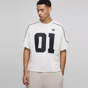 Oversized Boxy Half Sleeve Varsity T-Shirt